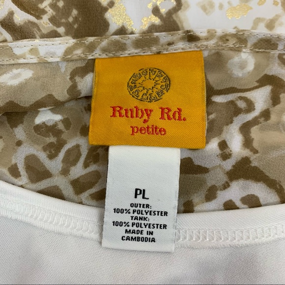 Ruby Rd flutter sleeve poncho blouse , size Petite Large - Picture 7 of 7